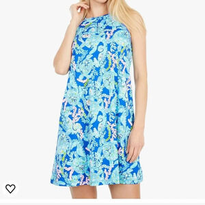 Lilly Pulitzer blue sleeveless Margot dress Corsica Blue Turtle Villa dress XL